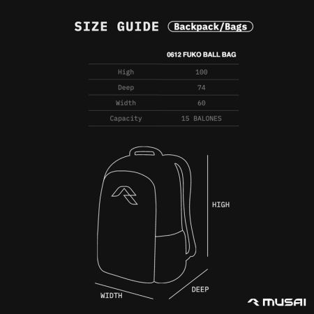 ΣΑΚΟΣ ΓΙΑ ΜΠΑΛΕΣ MUSAI Fuko Ball Bag Black 532917 MU0612 εικόνα 3